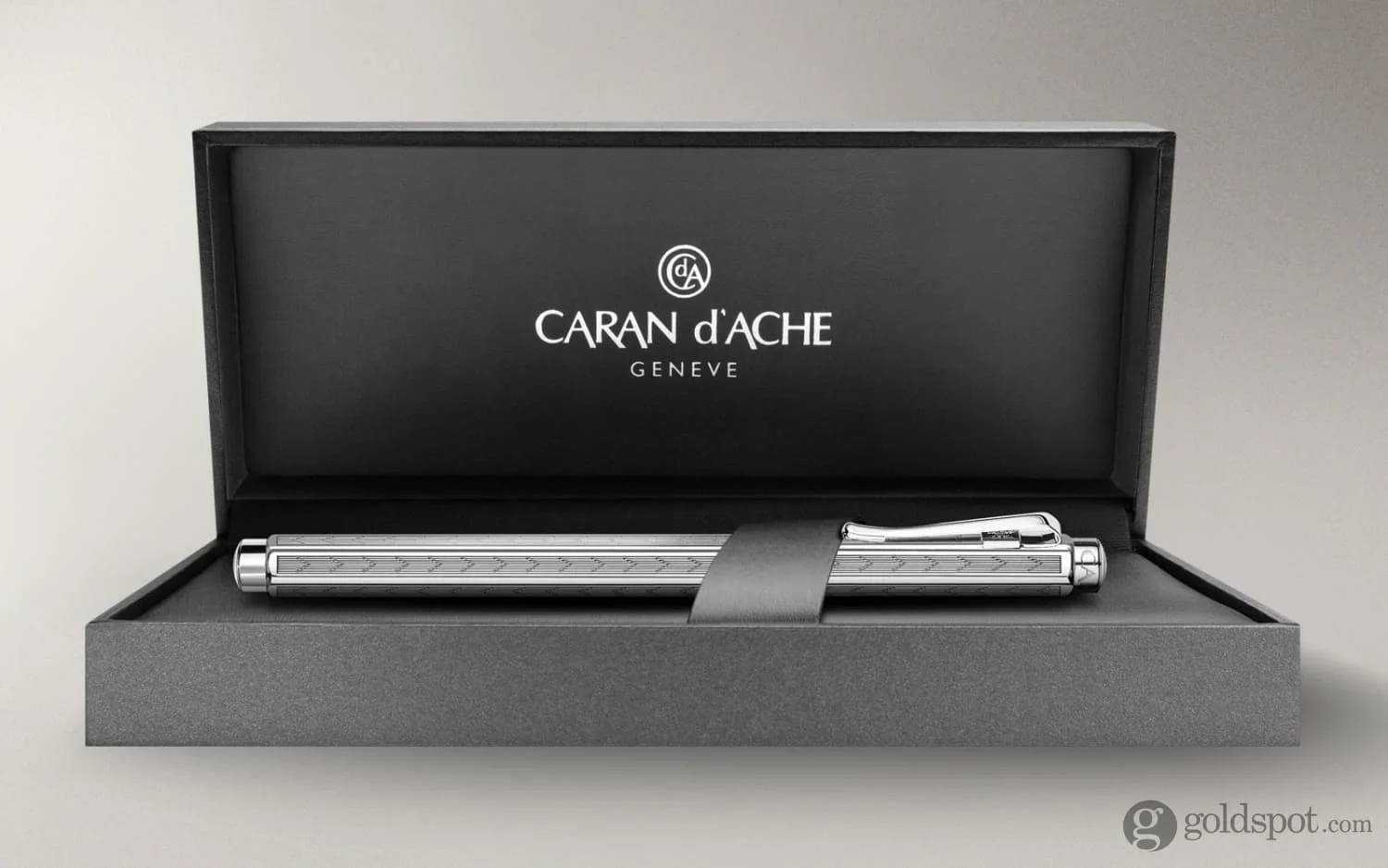 Caran d'Ache Ecridor Chevron Fountain Pen in Rhodium - Fine Point - Image 3