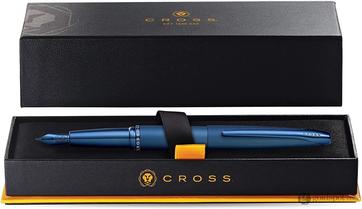 Cross ATX Fountain Pen in Sandblasted Dark Blue PVD with Etched Diamond Pattern - Image 4