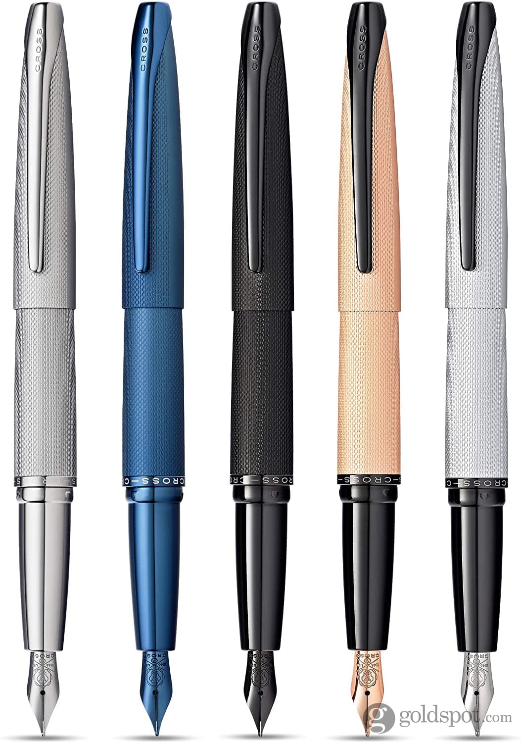 Cross ATX Fountain Pen in Sandblasted Dark Blue PVD with Etched Diamond Pattern - Image 5