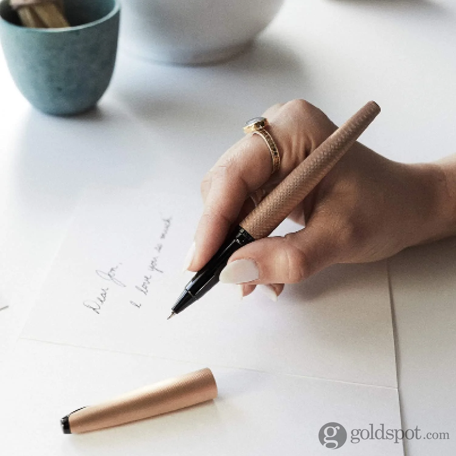 Cross ATX Fountain Pen in Sandblasted Dark Blue PVD with Etched Diamond Pattern - Image 7