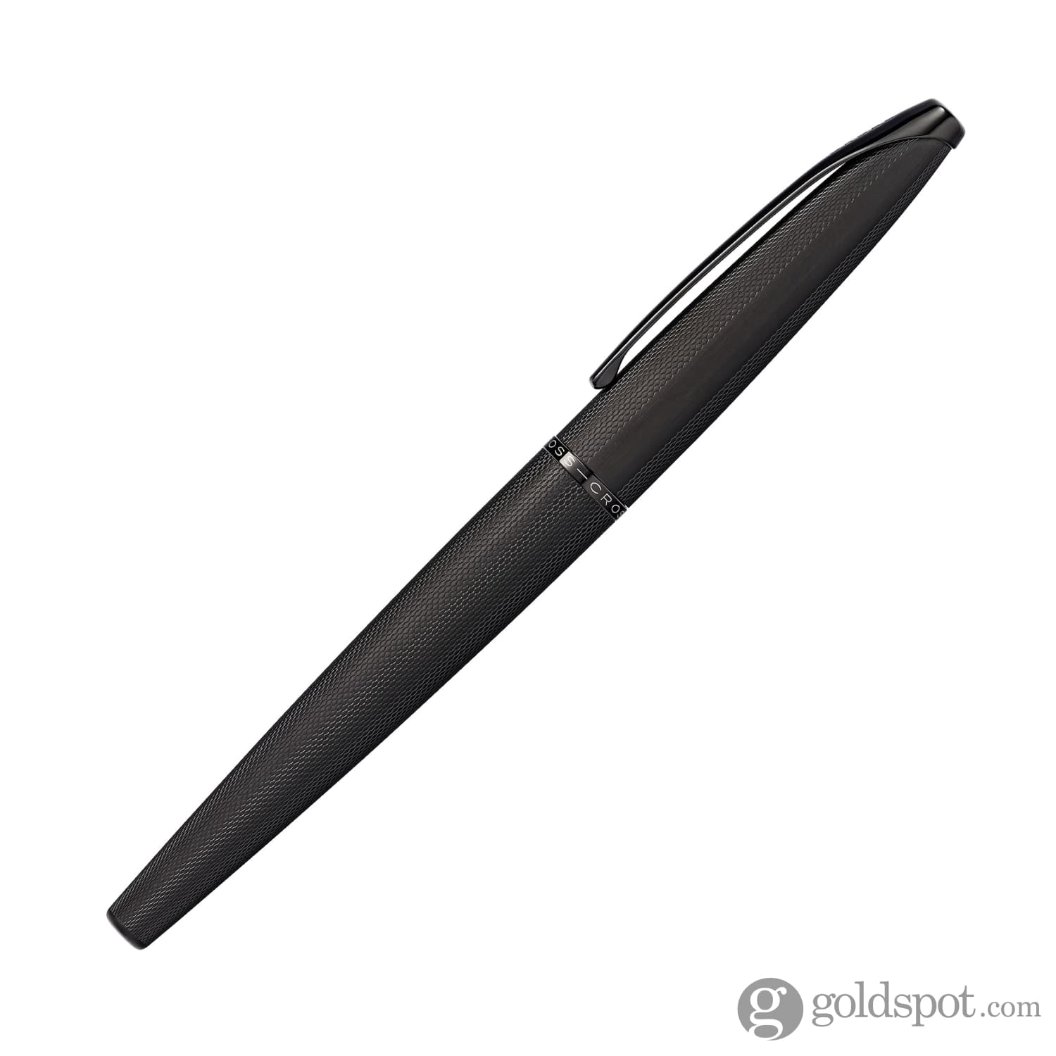 Cross ATX Rollerball Pen in Brushed Black PVD with Etched Diamond Pattern - Image 4