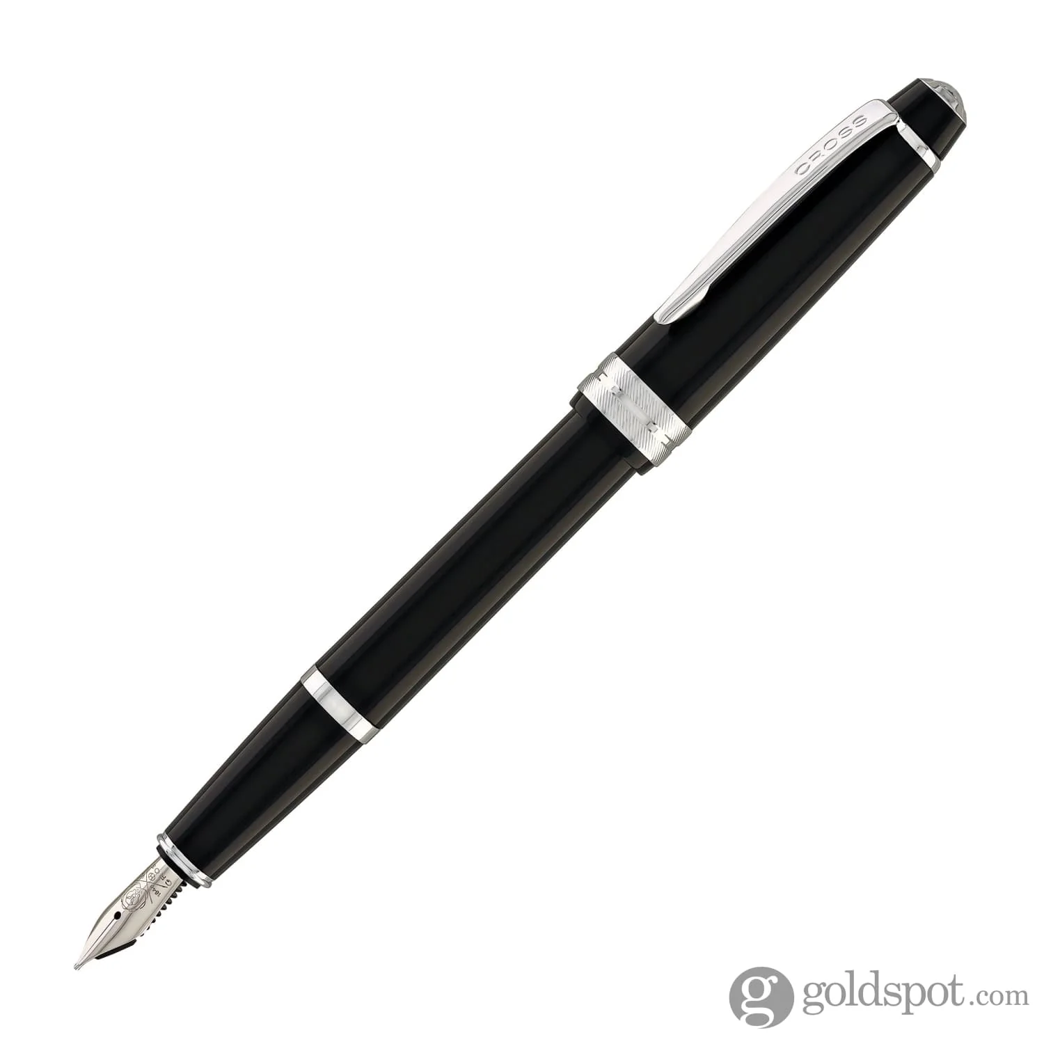 Cross Bailey Light Fountain Pen in Glossy Black Resin with Chrome Trim - Image 3
