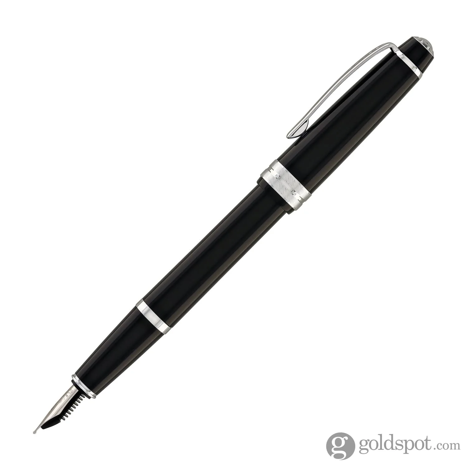 Cross Bailey Light Fountain Pen in Glossy Black Resin with Chrome Trim - Image 4