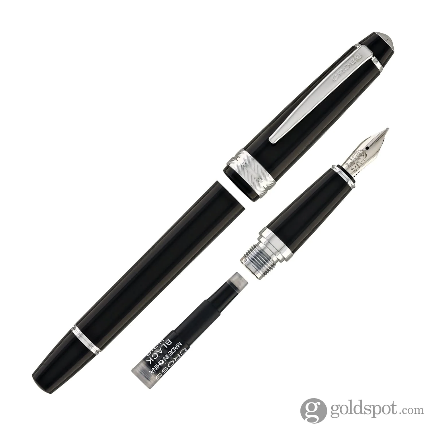Cross Bailey Light Fountain Pen in Glossy Black Resin with Chrome Trim - Image 7