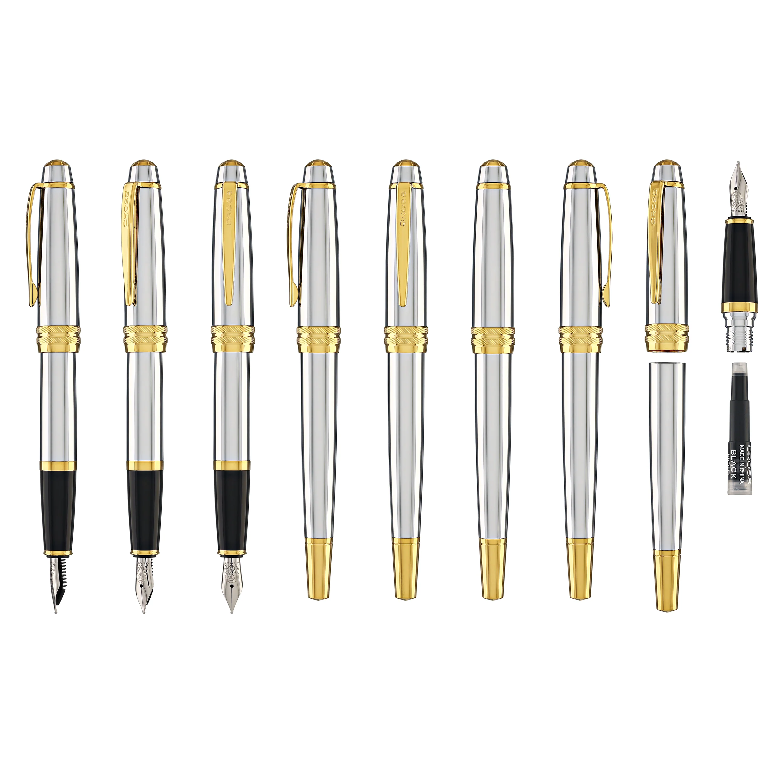 Cross Bailey Fountain Pen in Medalist Chrome with Gold Trim - Medium Point - Image 8