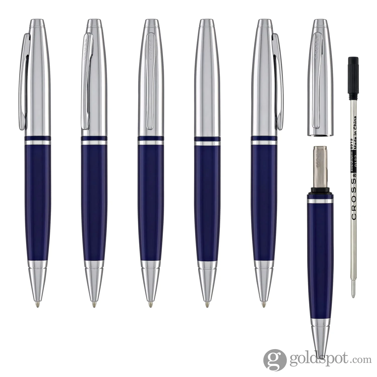 Cross Calais Ballpoint Pen in Blue with Chrome Trim - Image 6