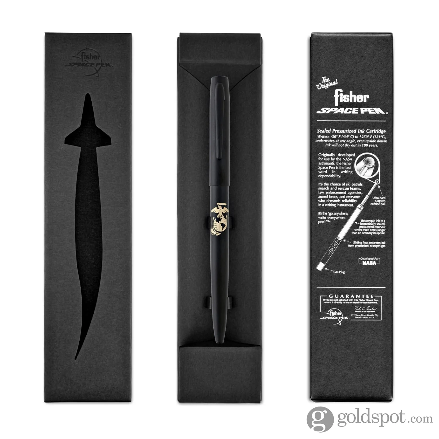 Fisher Space Pen Military Cap-O-Matic Ballpoint Pen with Marines Insignia in Non-Reflective Matte Black - Image 6
