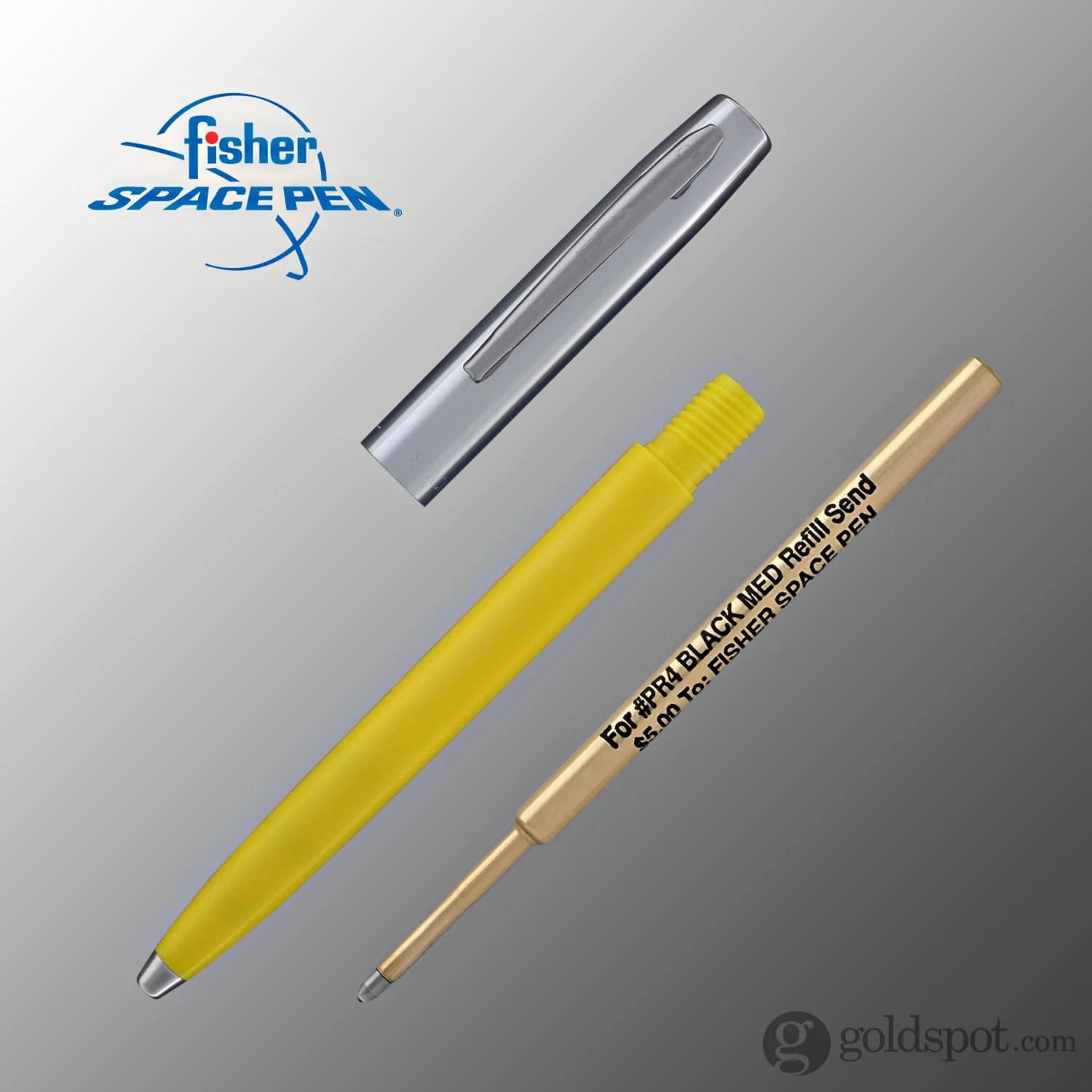 Fisher Space Pen Cap-O-Matic Ballpoint Pen in Yellow & Chrome - Image 4
