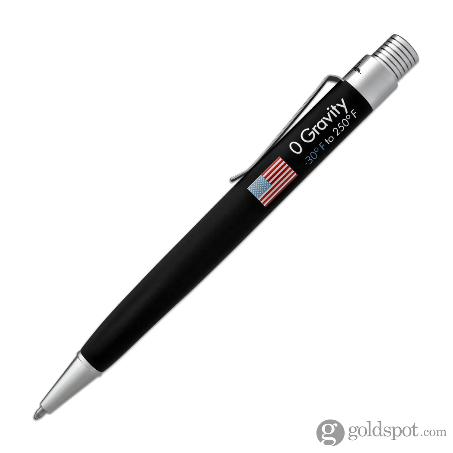Fisher Space Zero Gravity Ballpoint Pen with American Flag Imprint in Black Rubber Finish - Image 3