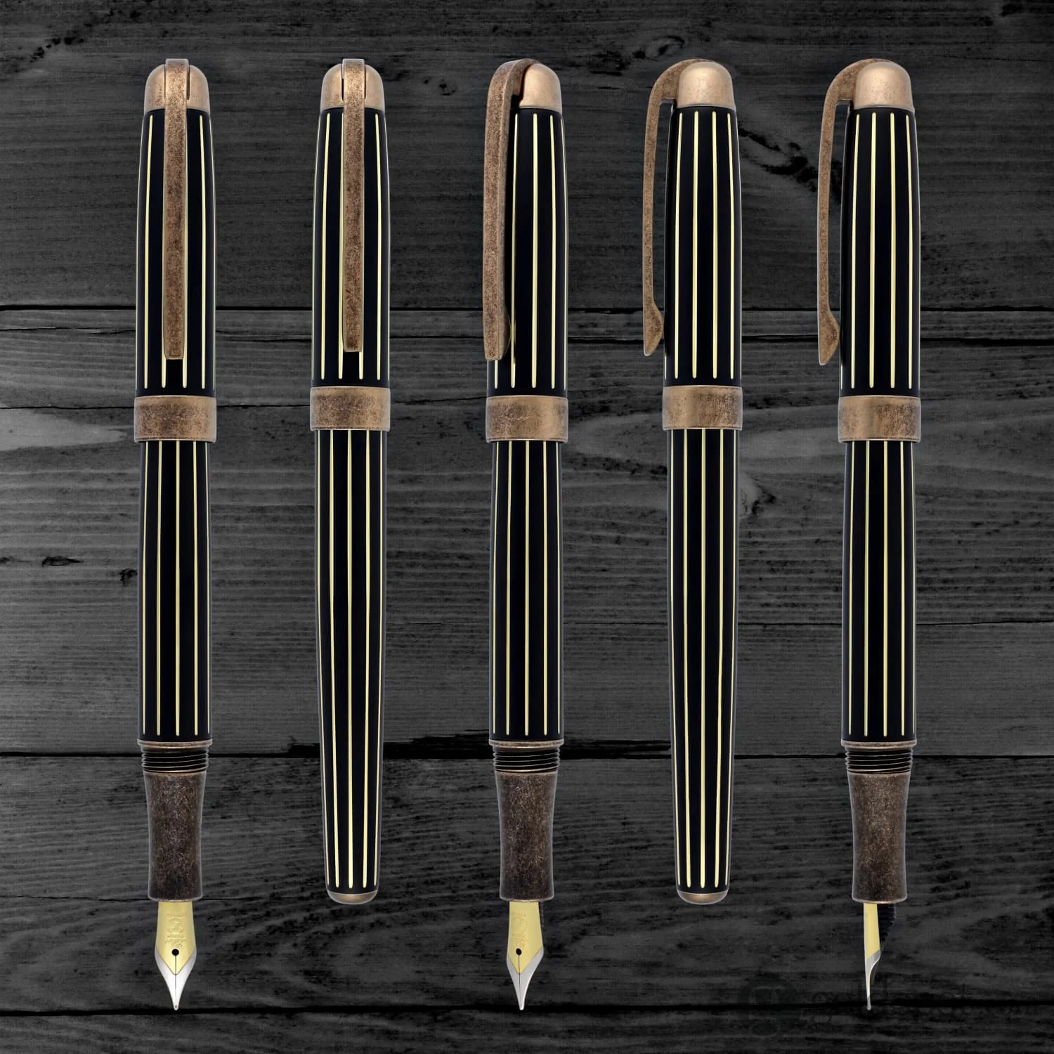 Laban Antique II Fountain Pen in Rose Gold with Lines - Medium Point - Image 7