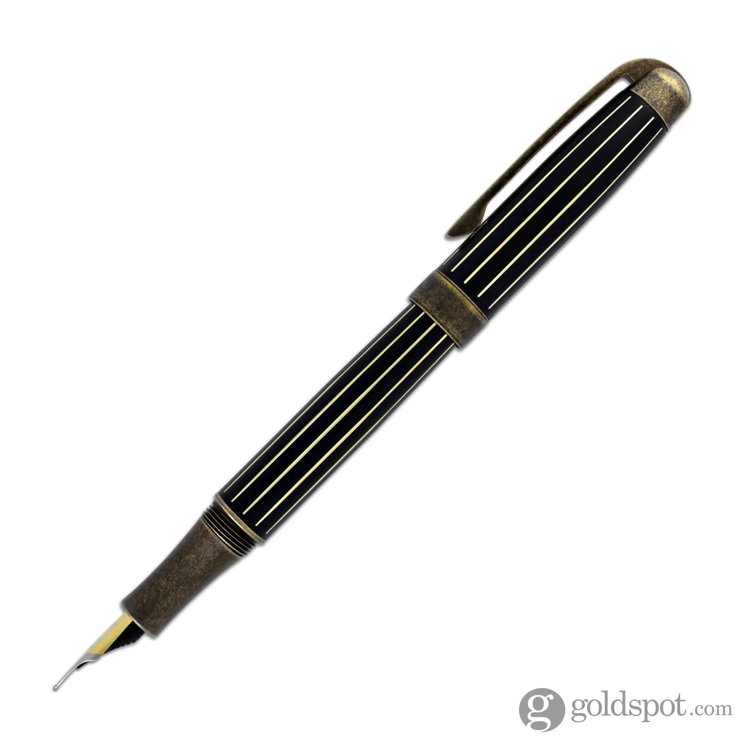 Laban Antique II Fountain Pen in Gold with Lines - Image 3