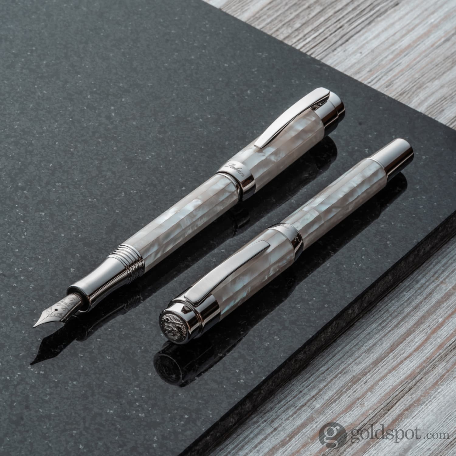 Laban Mother of Pearl Fountain Pen in White - Image 8