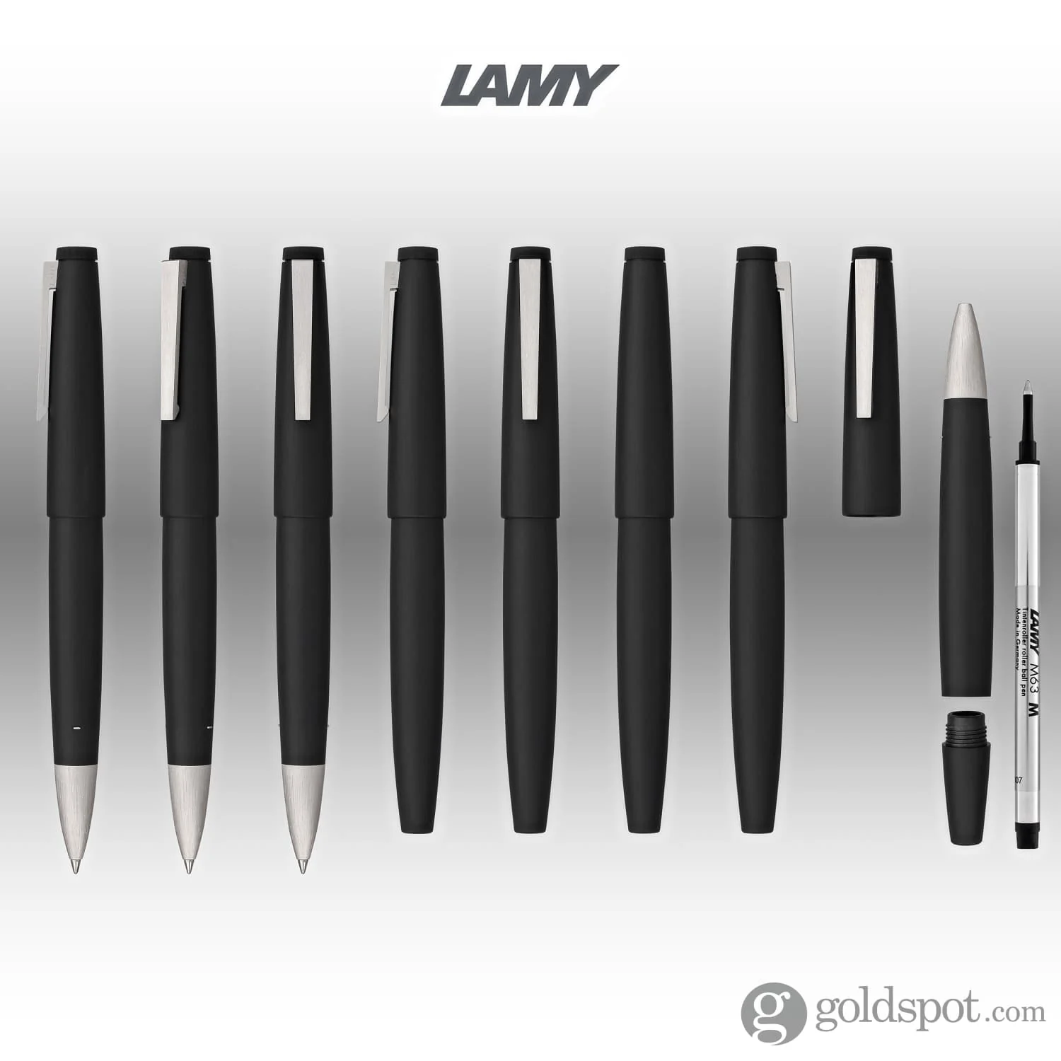 Lamy 2000 Rollerball Pen in Black with Stainless Steel Trim - Image 8