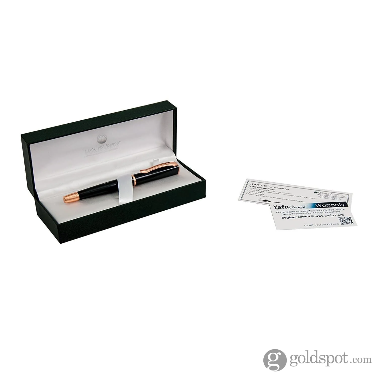 Monteverde Impressa Rollerball Pen in Black with Rose Gold Trim - Image 6