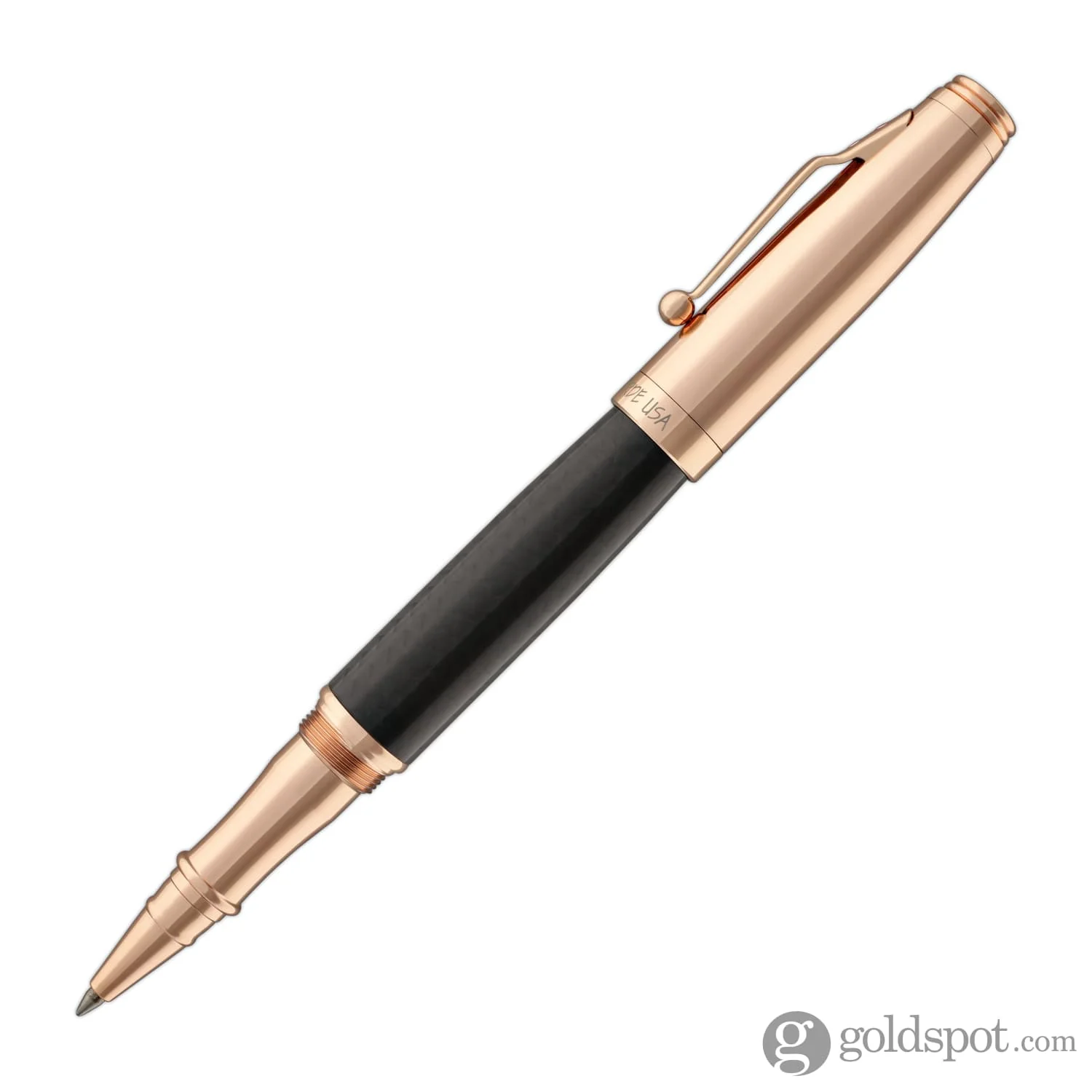 Monteverde Invincia Rollerball Pen in Rose Gold with Carbon Fiber - Image 3
