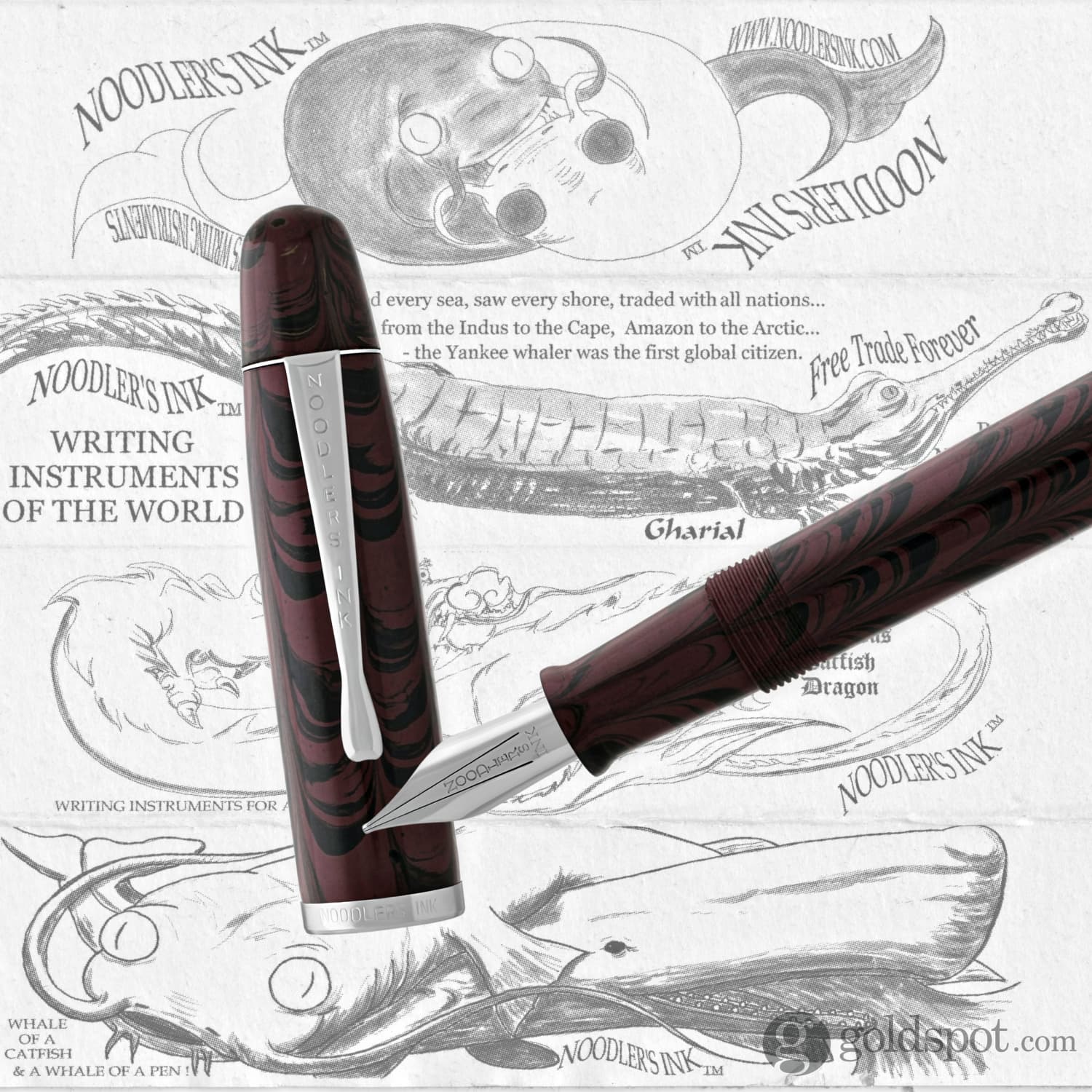Noodler's Neponset Fountain Pen in Rebellion Red - Music Nib - Image 3