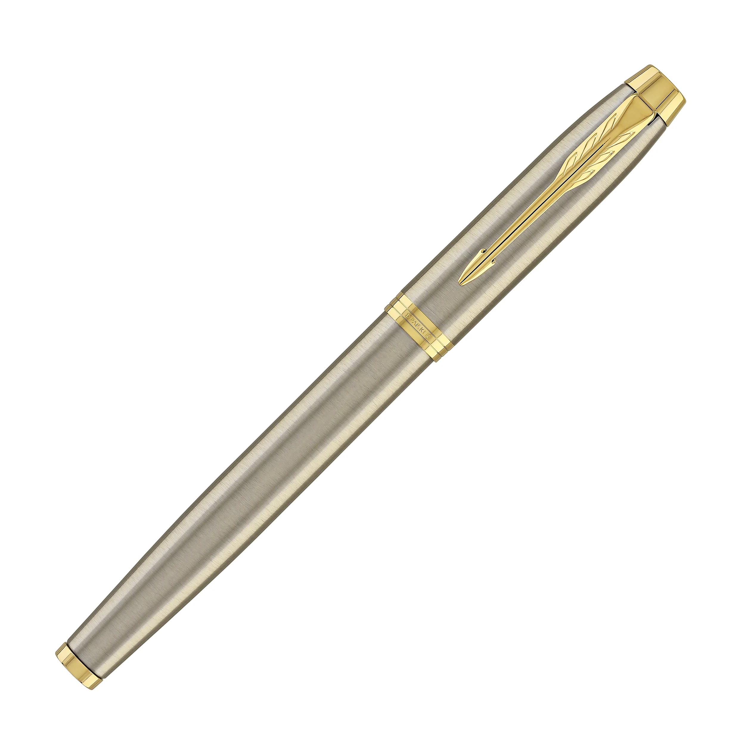 Parker IM Fountain Pen in Brushed Metal with Gold Trim - Fine Point - Image 11