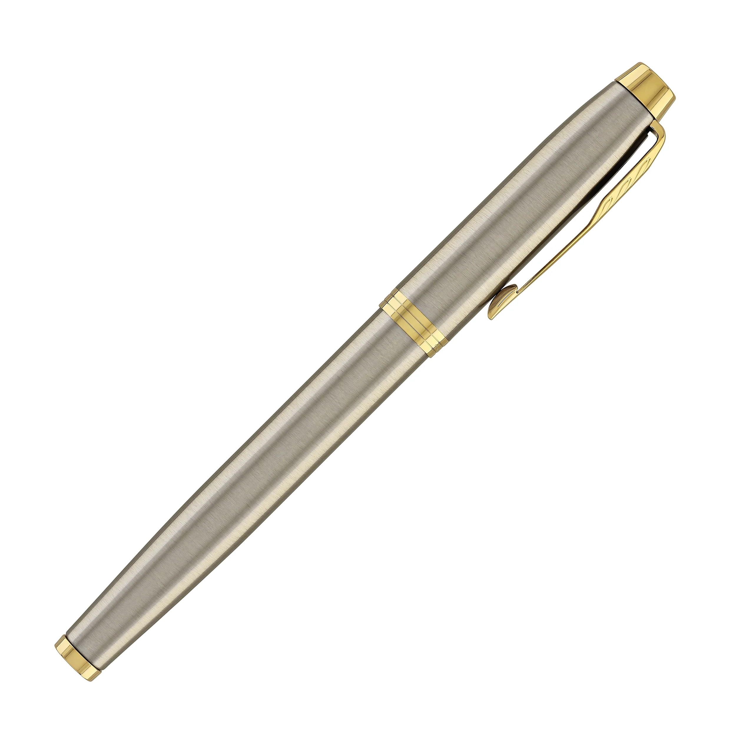 Parker IM Fountain Pen in Brushed Metal with Gold Trim - Fine Point - Image 6
