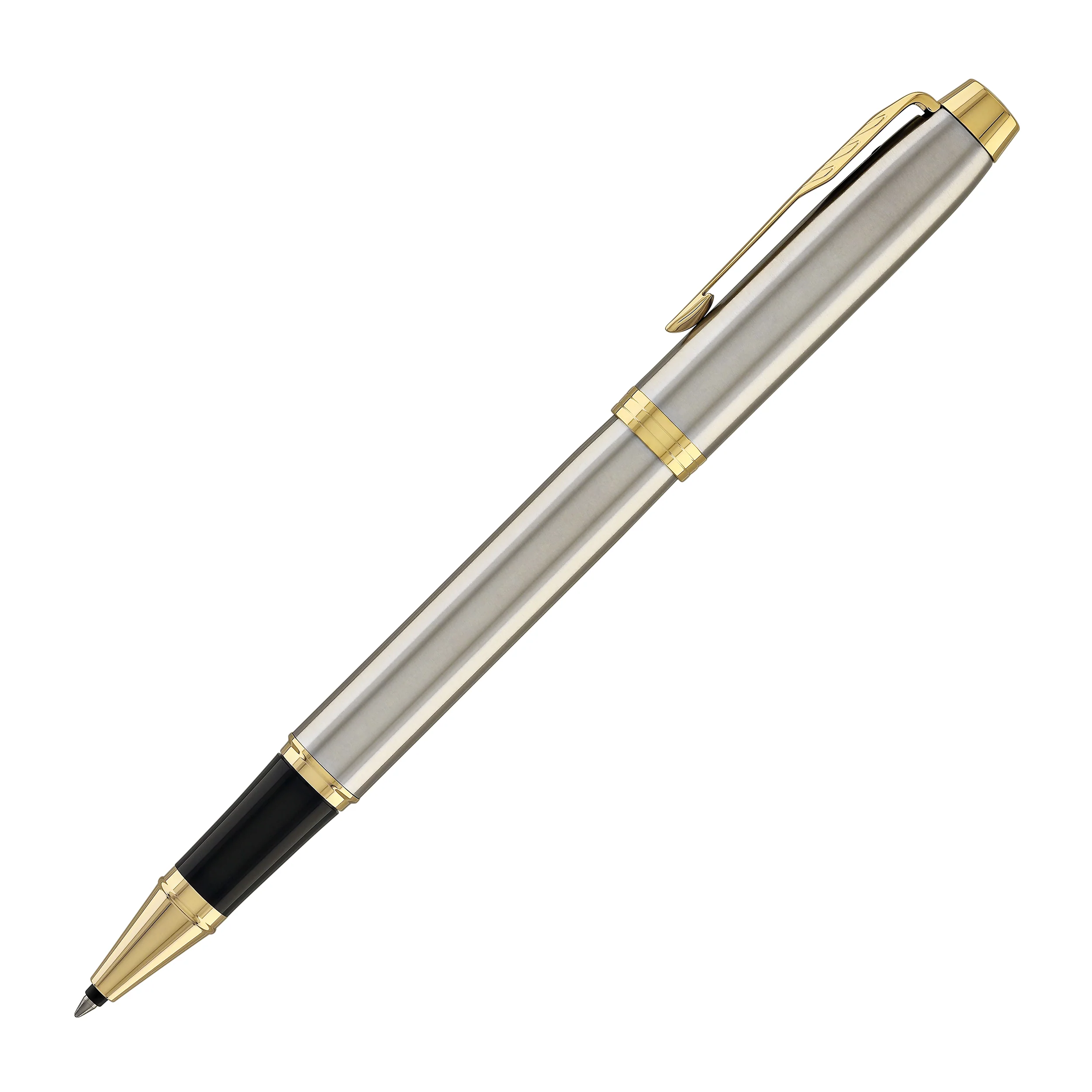 Parker IM Rollerball Pen in Brushed Metal with Gold Trim - Image 4