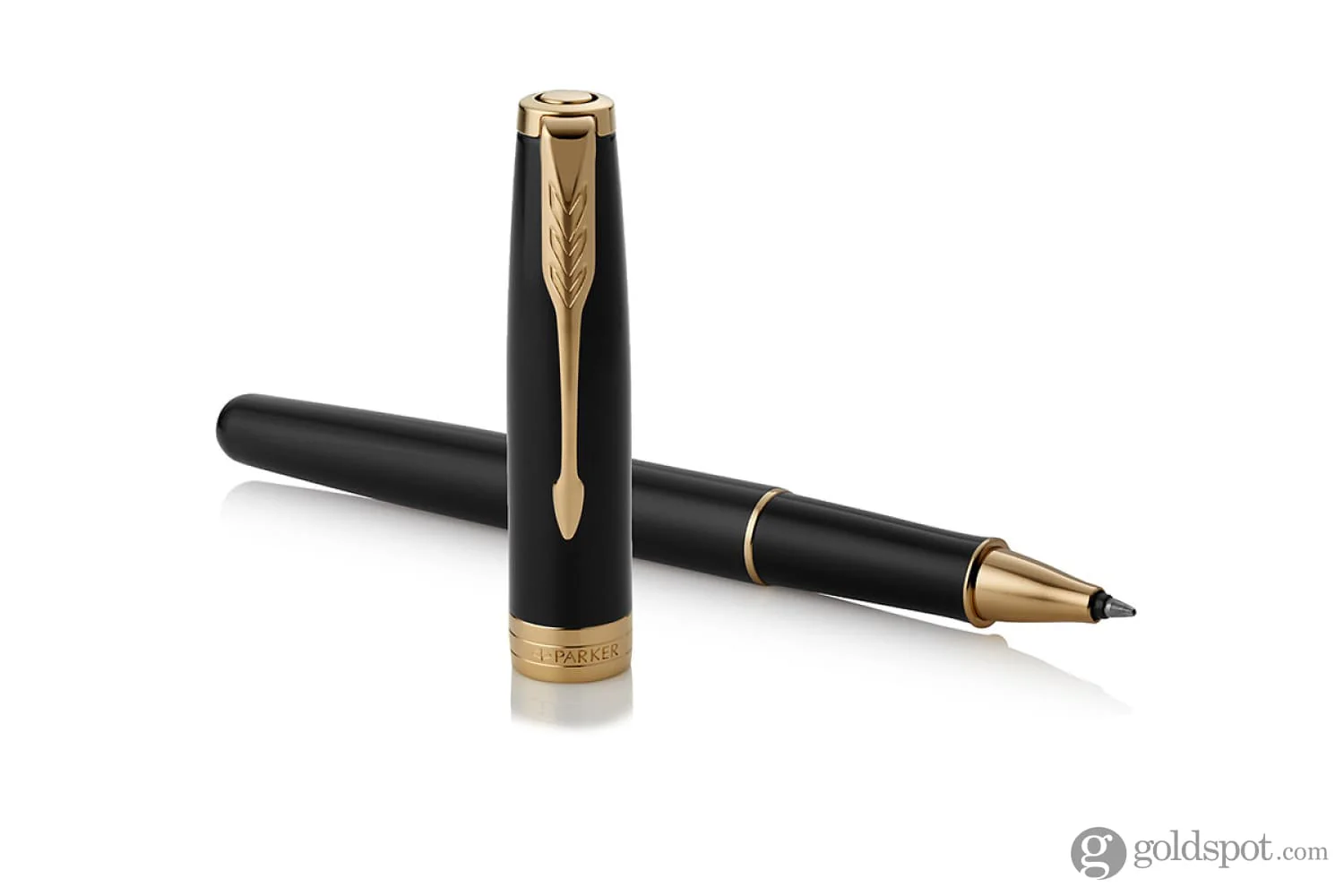 Parker Sonnet Rollerball Pen in Lacquered Black with Gold Trim - Image 3