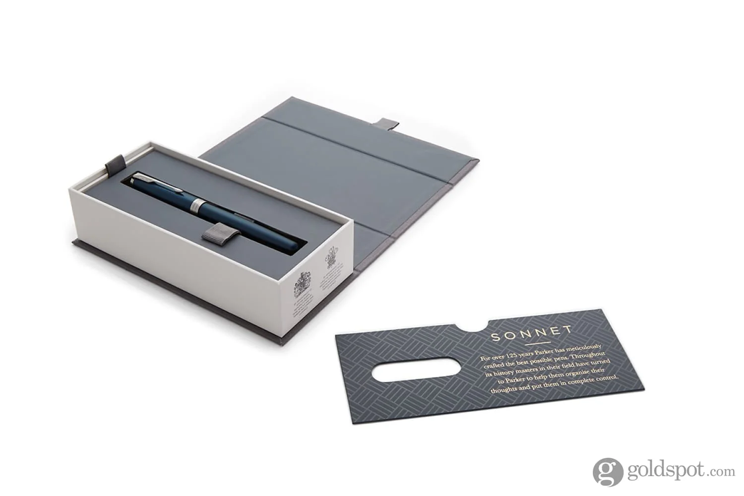 Parker Sonnet Rollerball Pen in Lacquered Blue with Chrome Trim - Image 4