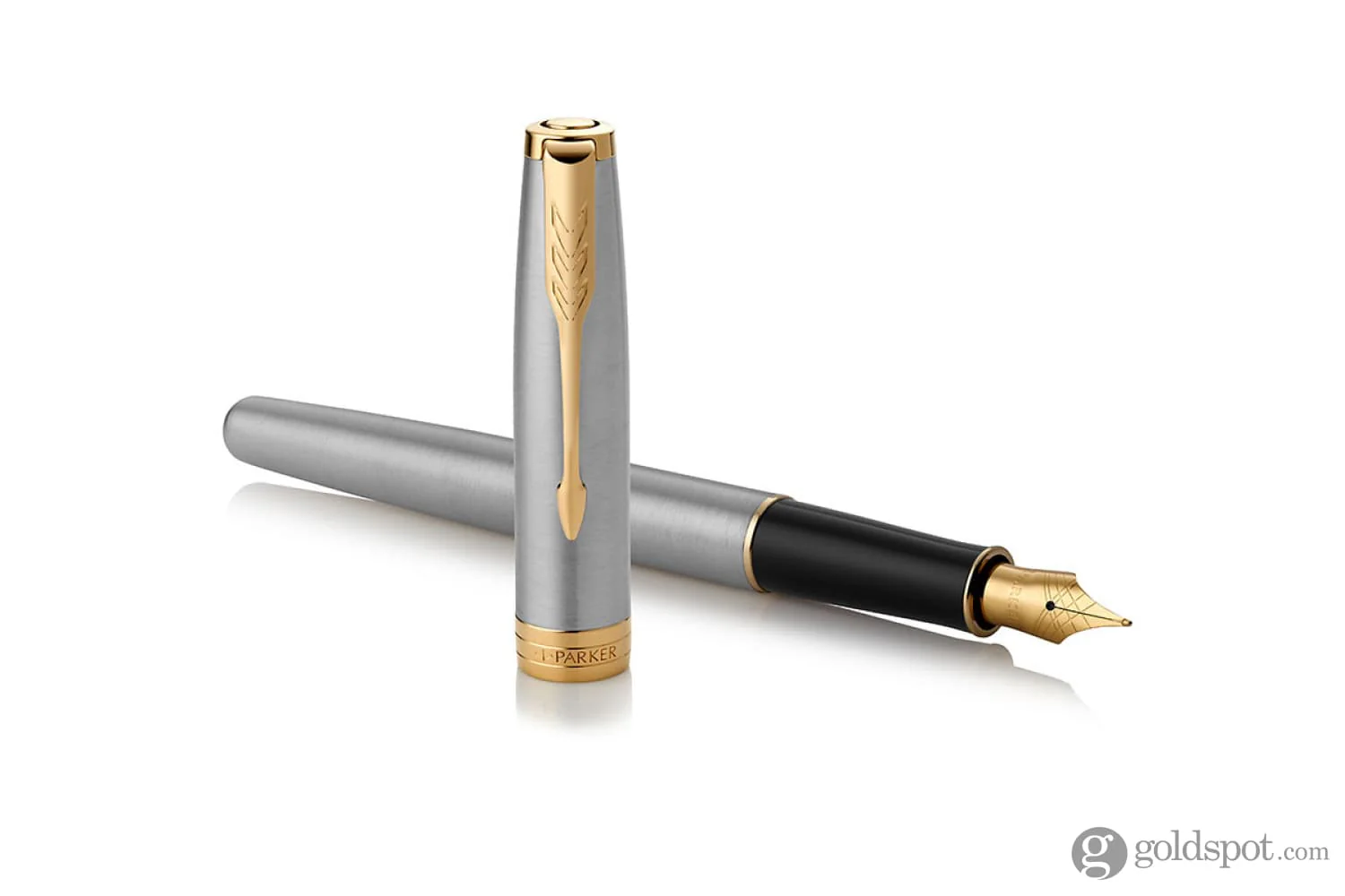 Parker Sonnet Fountain Pen in Stainless Steel with Gold Trim - Medium Point - Image 3