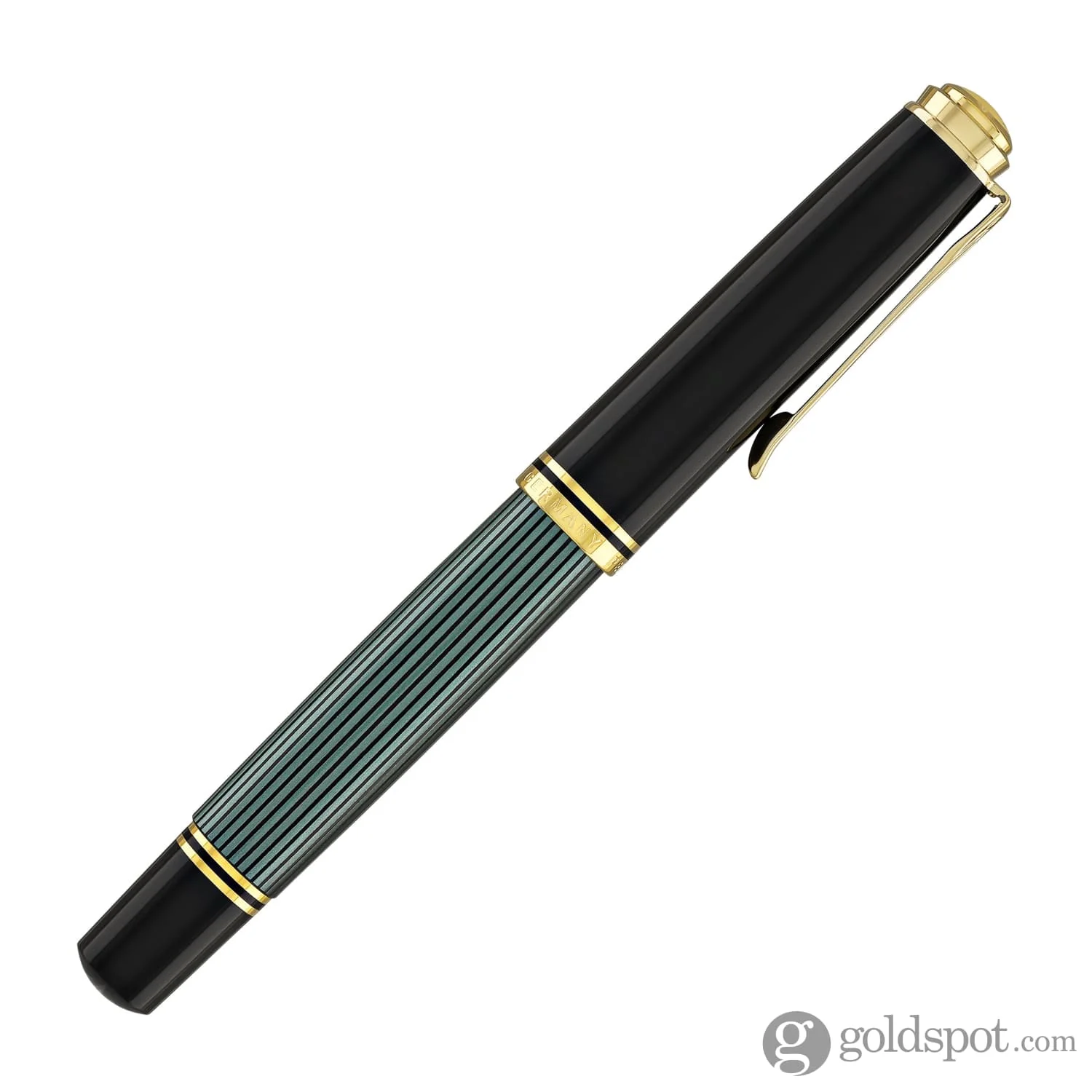 Pelikan Souveran M1000 Fountain Pen in Black & Green - 18K Gold Broad Point - Image 6
