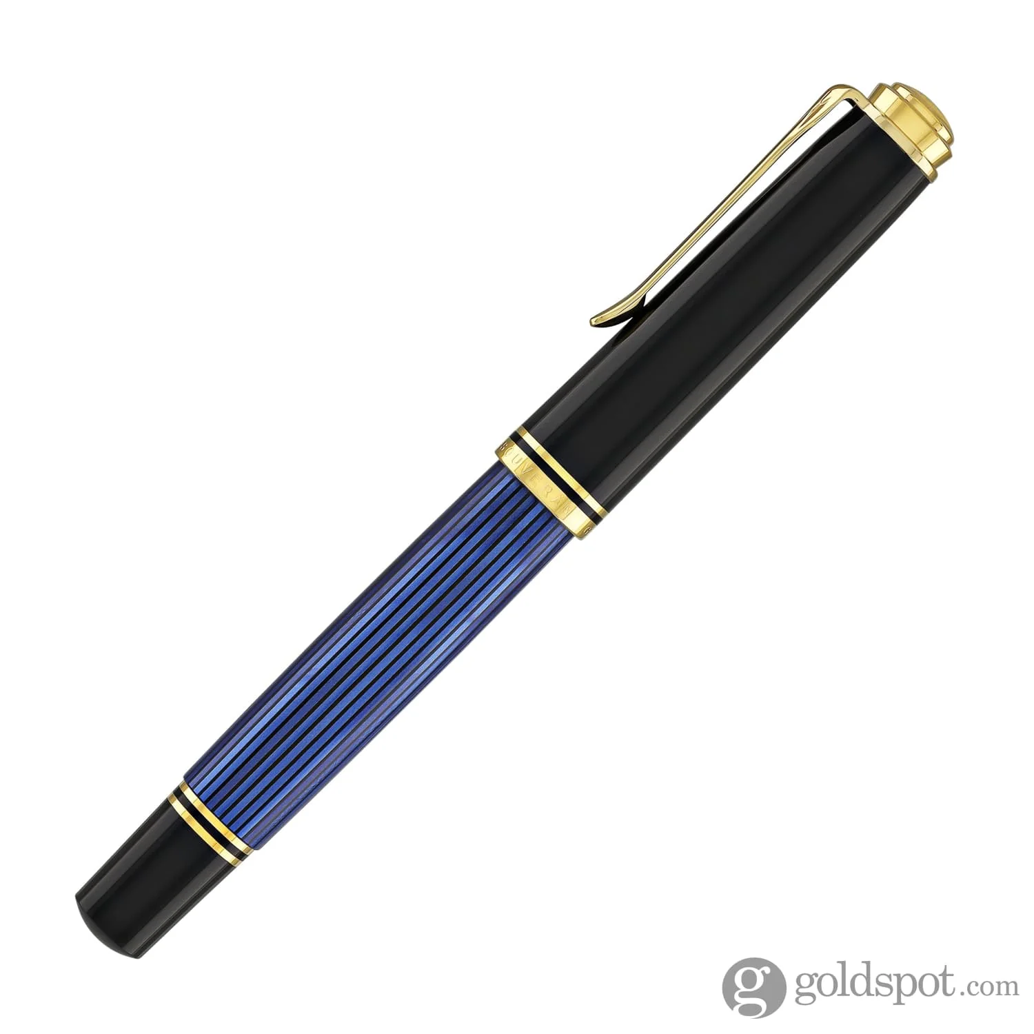 Pelikan Souveran R800 Rollerball Pen in Black & Blue with Gold Trim - Image 5