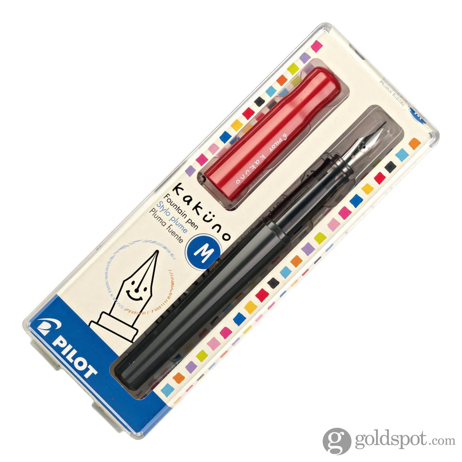 Pilot Kakuno Fountain Pen in Red/Grey - Medium Point - Image 3