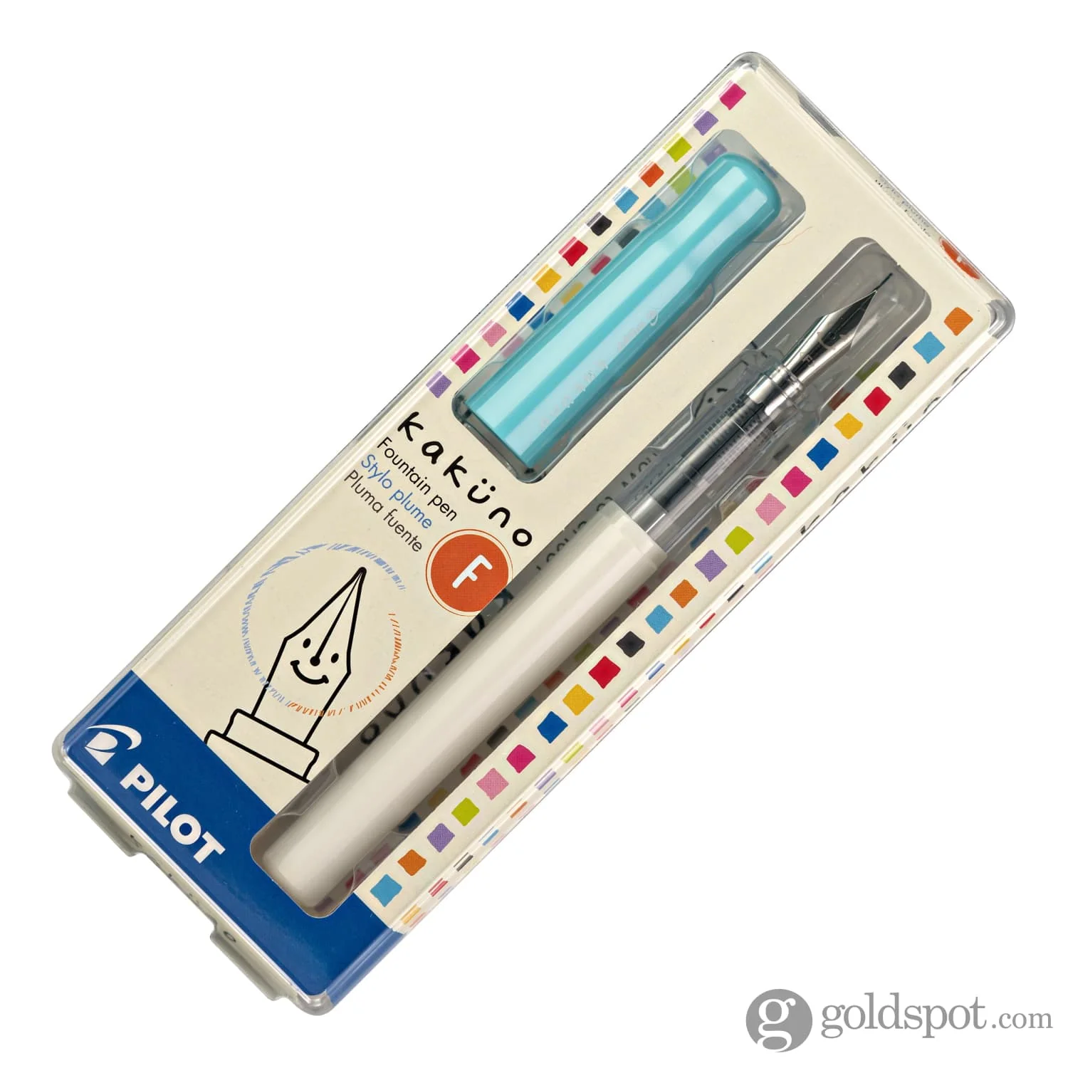 Pilot Kakuno Fountain Pen in Turquoise/White - Fine Point - Image 3