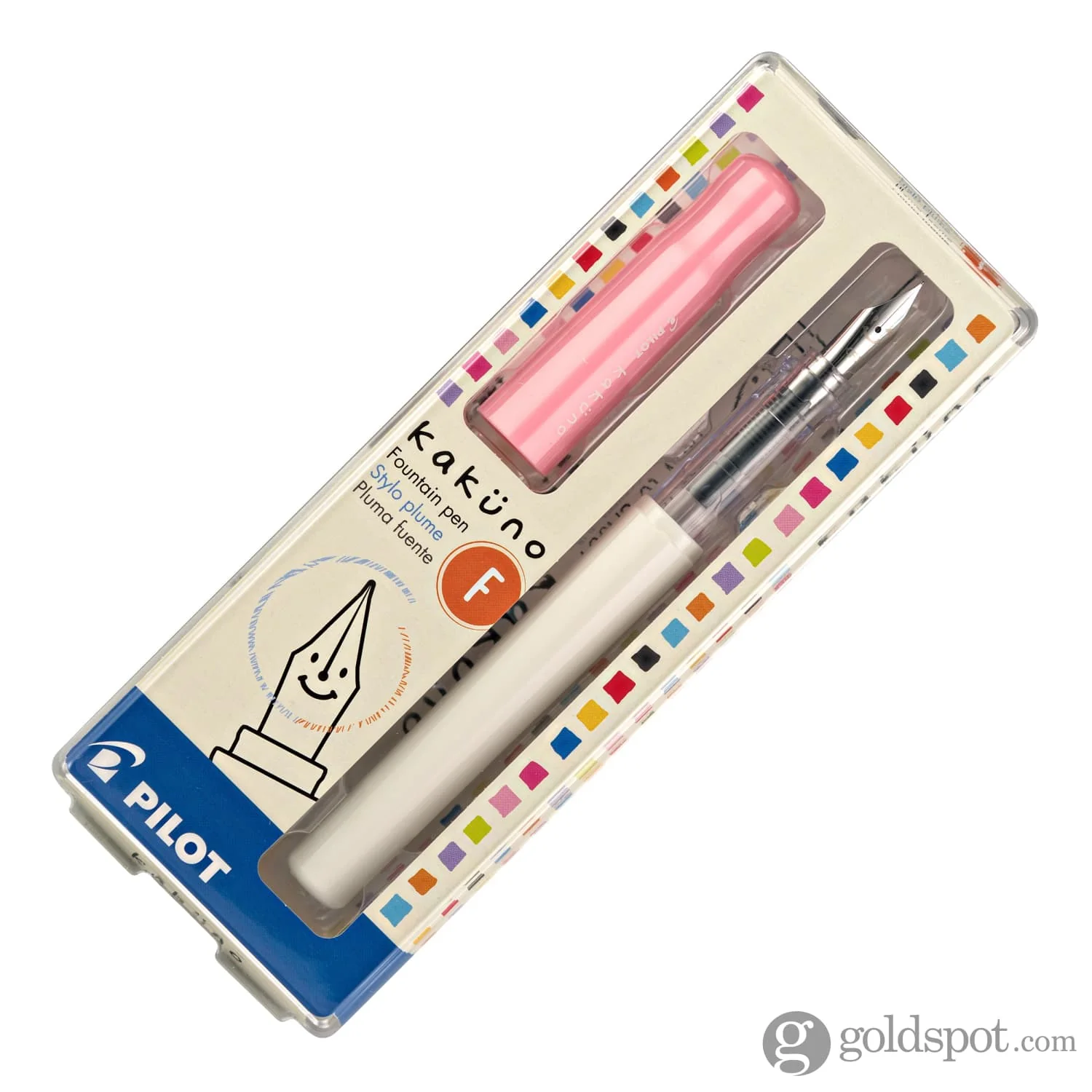 Pilot Kakuno Fountain Pen in Soft Pink/White - Fine Point - Image 3