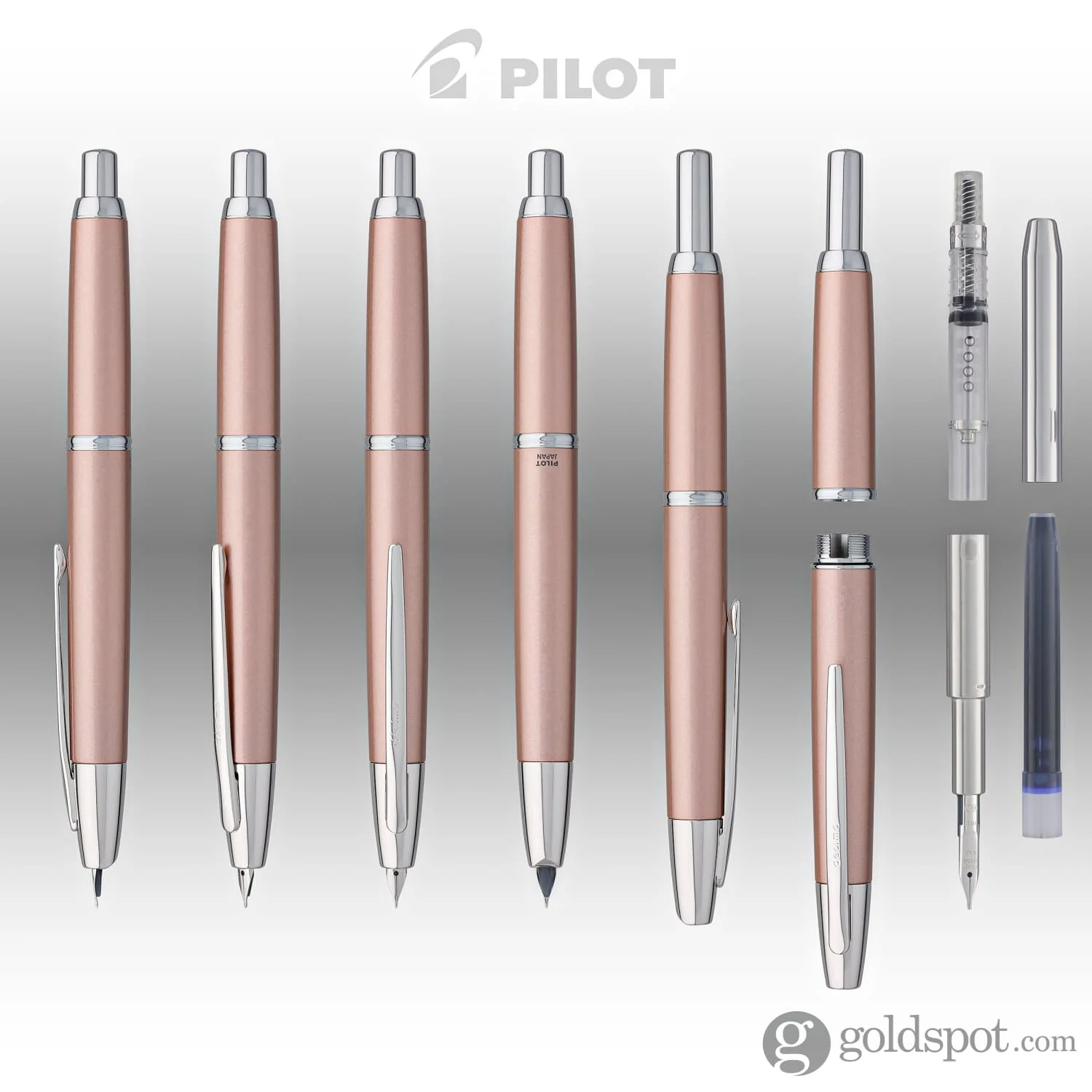 Pilot Vanishing Point Decimo Fountain Pen in Champagne - 18K Gold - Image 7