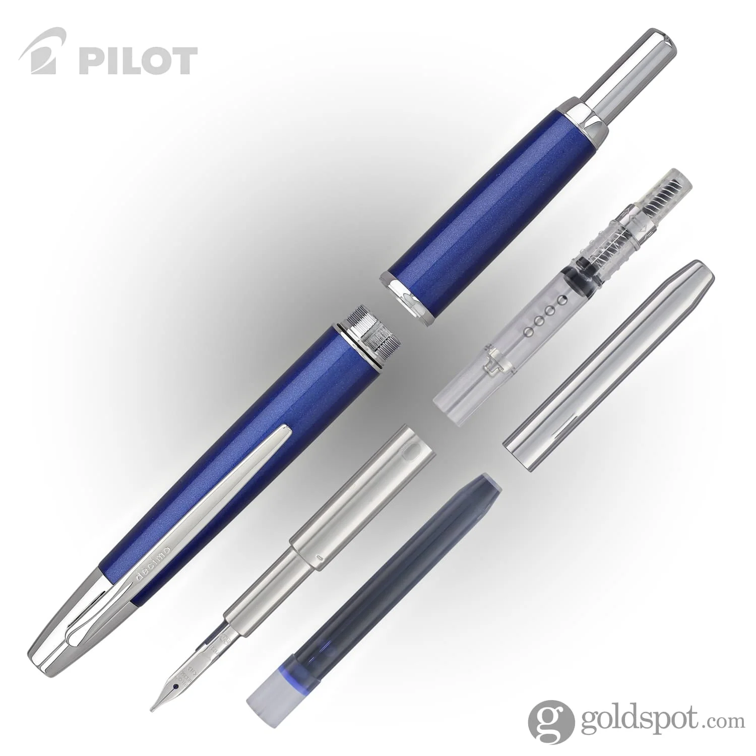 Pilot Vanishing Point Decimo Fountain Pen in Navy - 18K Gold - Image 6