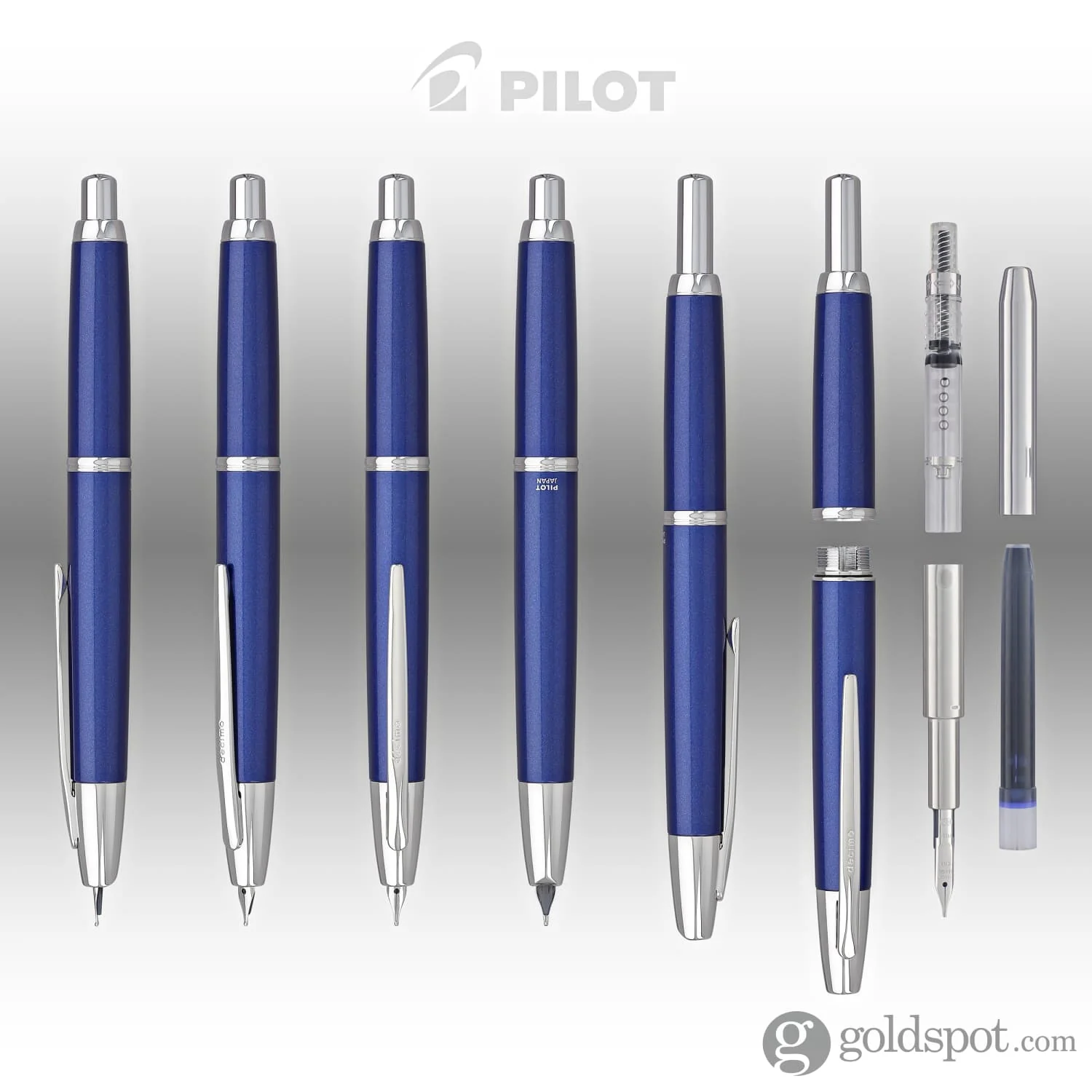 Pilot Vanishing Point Decimo Fountain Pen in Navy - 18K Gold - Image 7