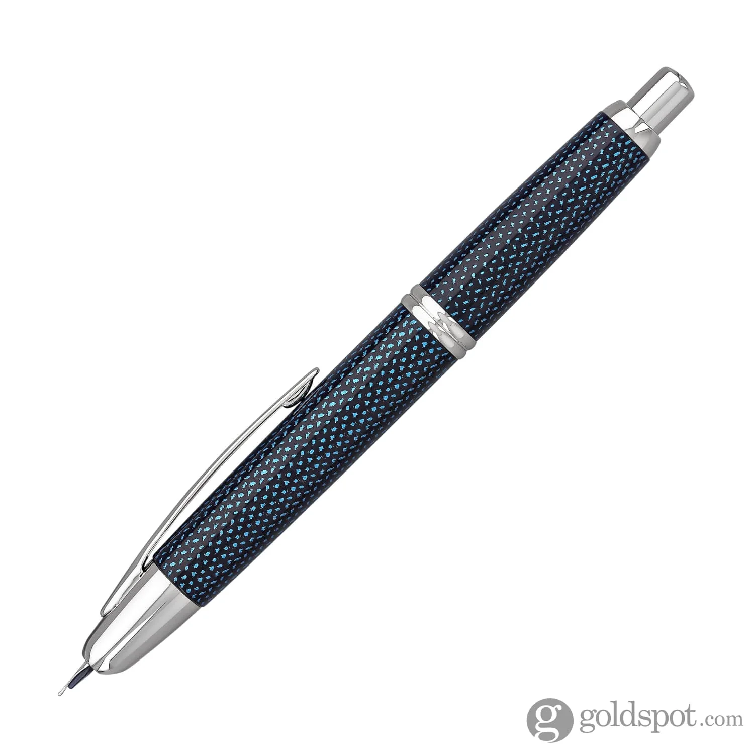 Pilot Vanishing Point Fountain Pen in Blue Carbonesque & Rhodium - 18K Gold - Image 3