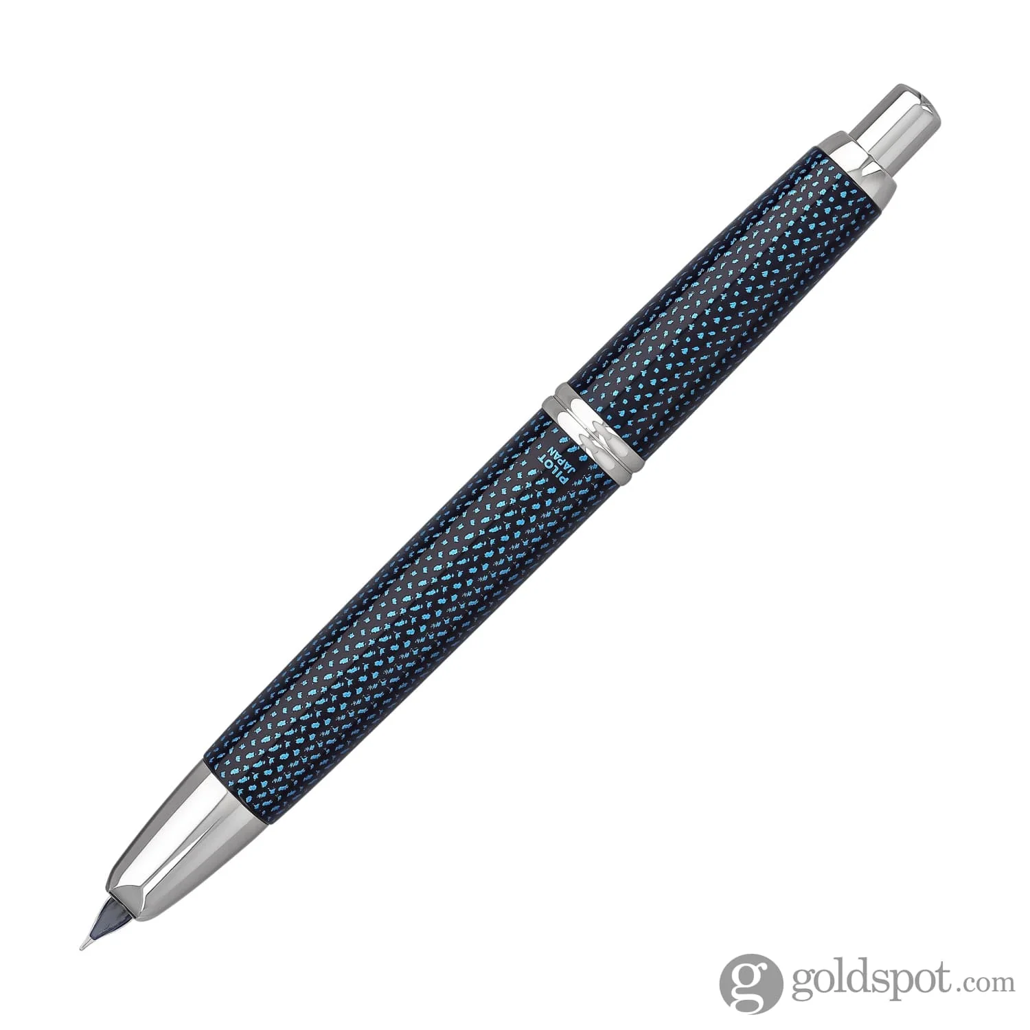 Pilot Vanishing Point Fountain Pen in Blue Carbonesque & Rhodium - 18K Gold - Image 4