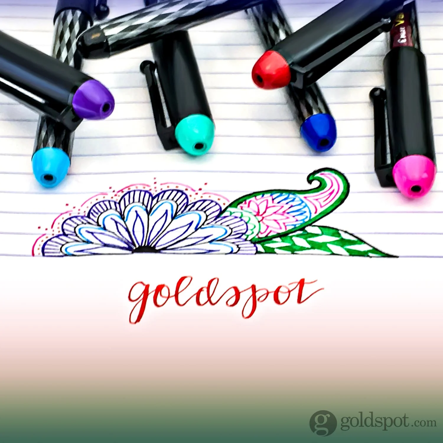 Pilot Varsity Disposable Fountain Pen in Black with Assorted Ink Colors - Medium Point - Pack of 7 - Image 5