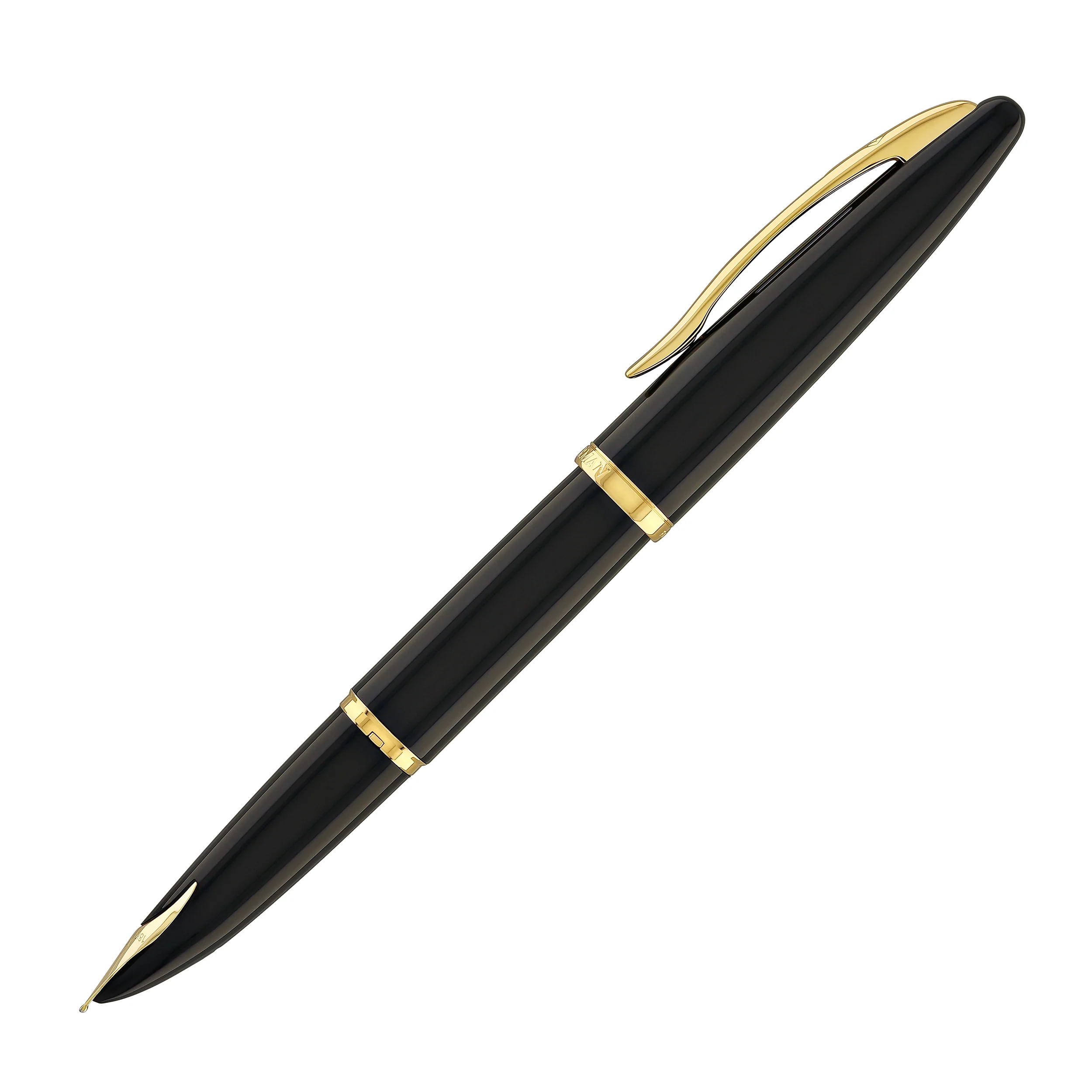 Waterman Carene Fountain Pen in Black Sea with Gold Trim - 18K Gold Medium Point - Image 4