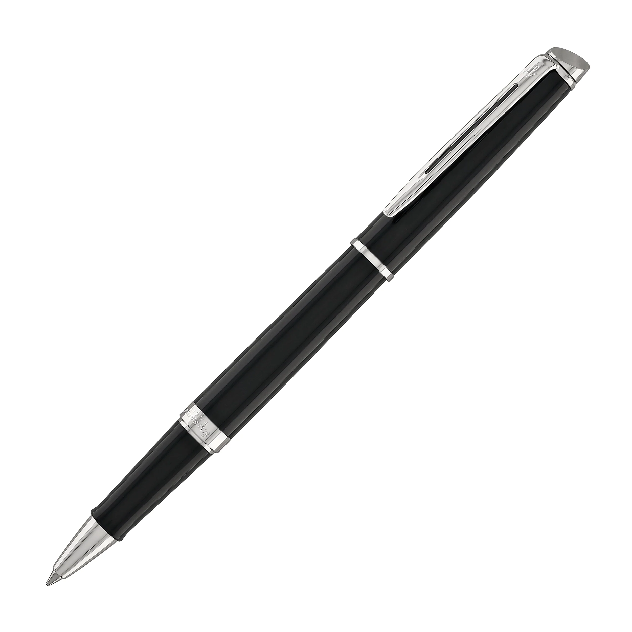 Waterman Hemisphere Rollerball Pen in Black with Chrome Trim - Image 3