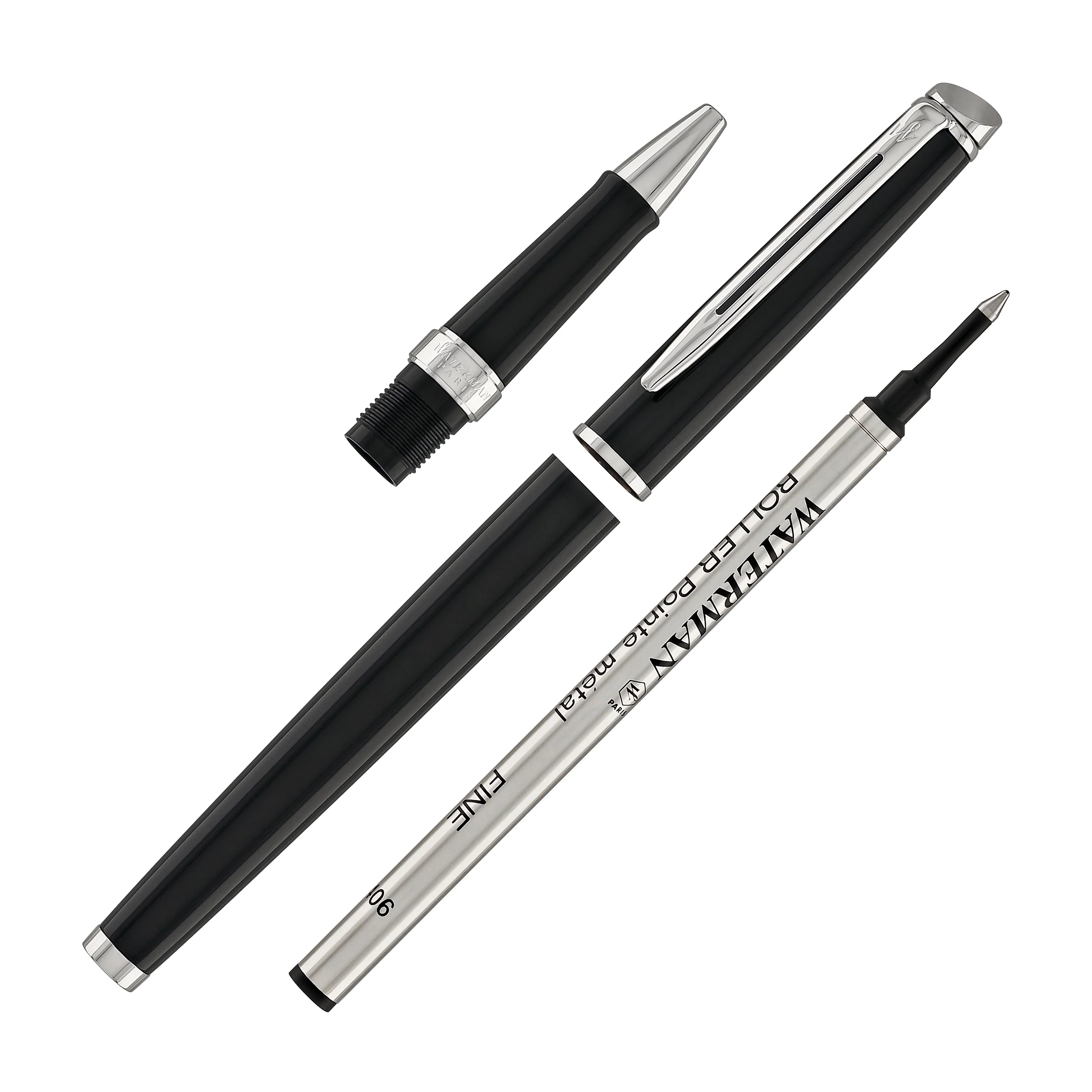 Waterman Hemisphere Rollerball Pen in Black with Chrome Trim - Image 7