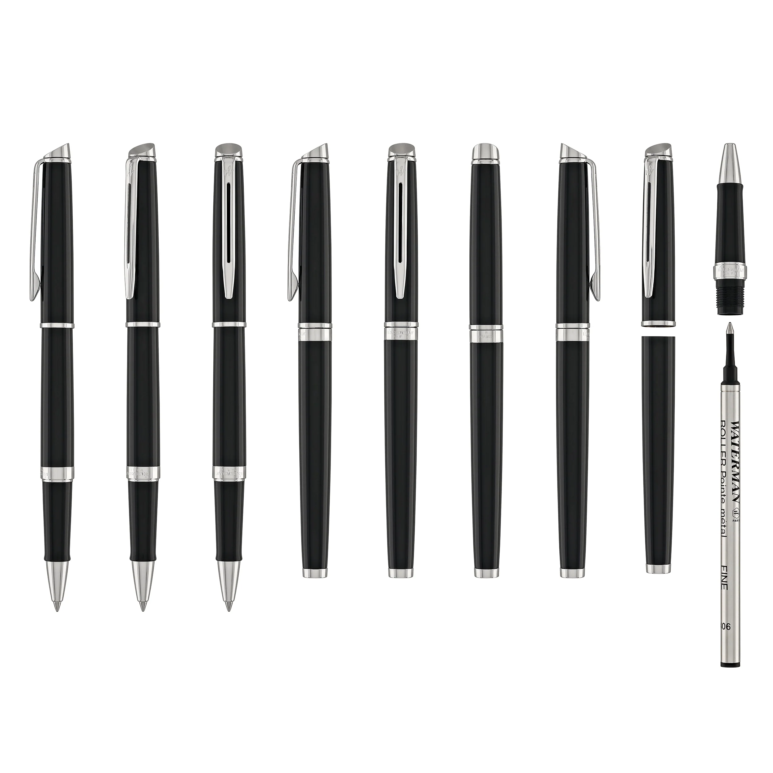 Waterman Hemisphere Rollerball Pen in Black with Chrome Trim - Image 8