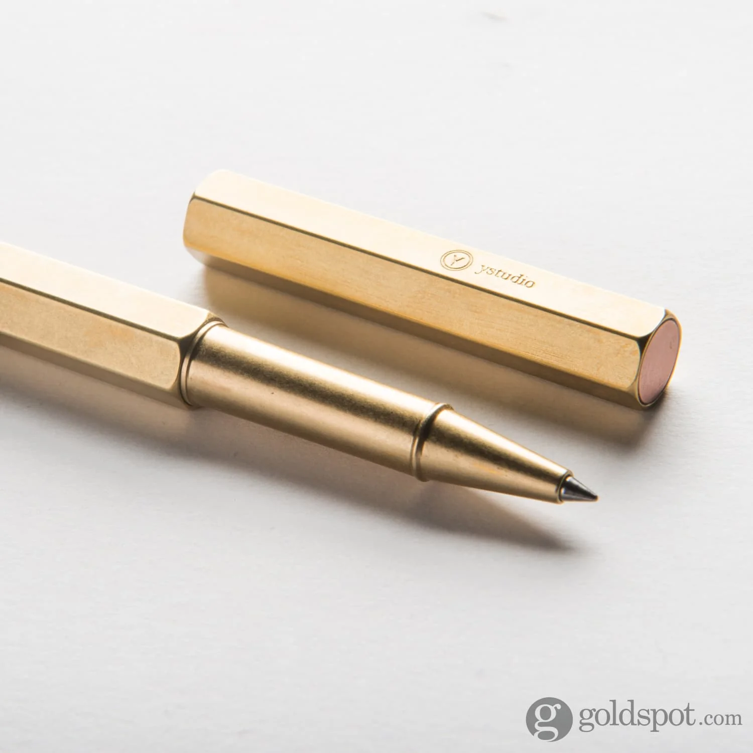 ystudio Classic Rollerball Pen in Brass - Image 3